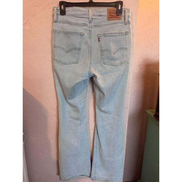 Levi's 726 High Rise Flare Leg Jeans with Stretch Distressed 29 x 30 Light Wash - Picture 7 of 8